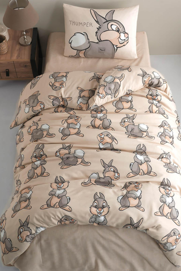 Rabbit Ranforce Pamuklu Tavşanlı Tek Kişilik Nevresim Seti